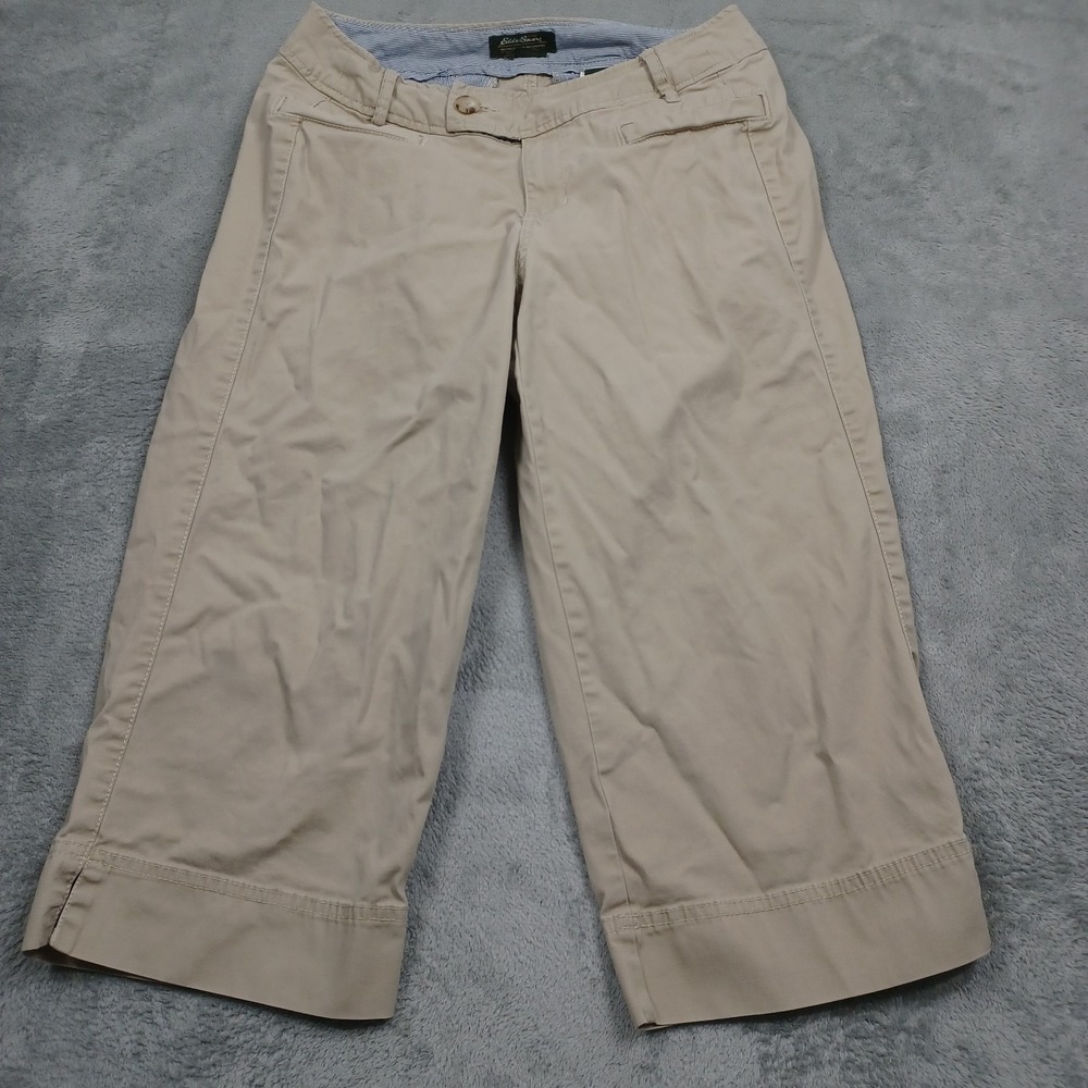 Eddie Bauer Pants Womens 8 Brown Blakely Capri Pockets Casual Outdoor